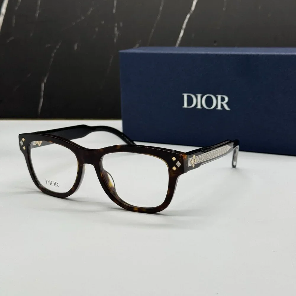 NEW CD DIAMONDO S1I 2000 DIOR SQUARE HAVANA EYEGLASSES DIOR